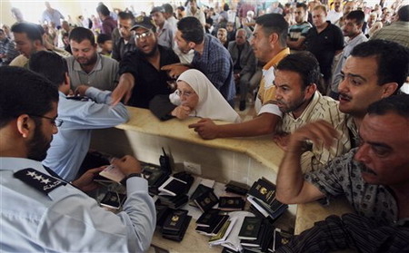 Anxious Gazans trying to leave blockaded Strip