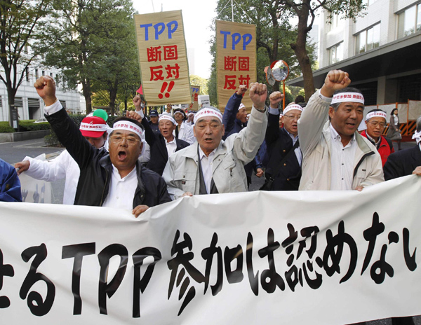 Japan farmers protest free trade as APEC meets