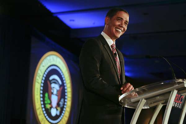 Impersonator mocks Obama at Republican forum