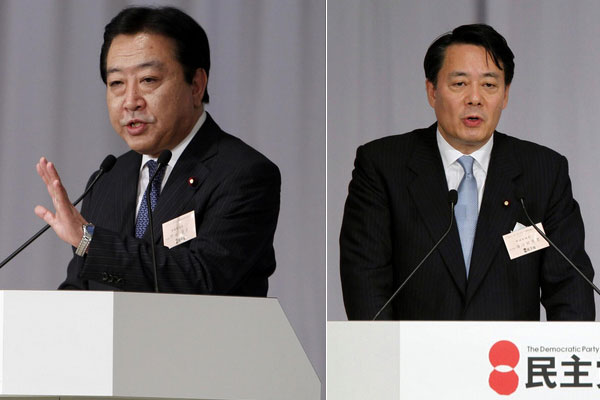Kaieda, Noda playing off for Japan ruling party leader
