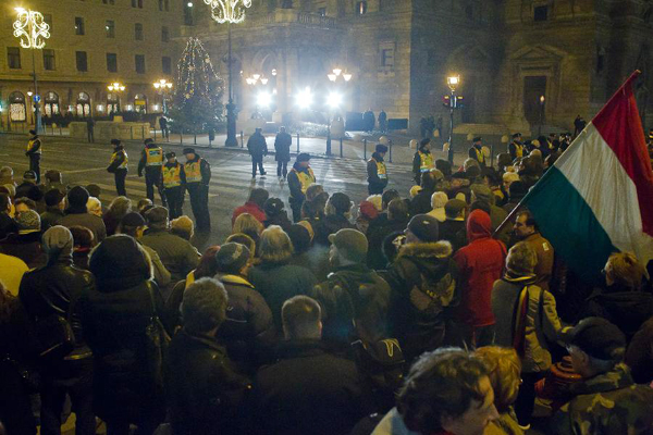 Hungarians protest against new constitution