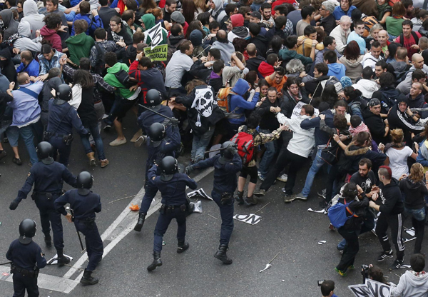 Demonstration against austerity in Madrid