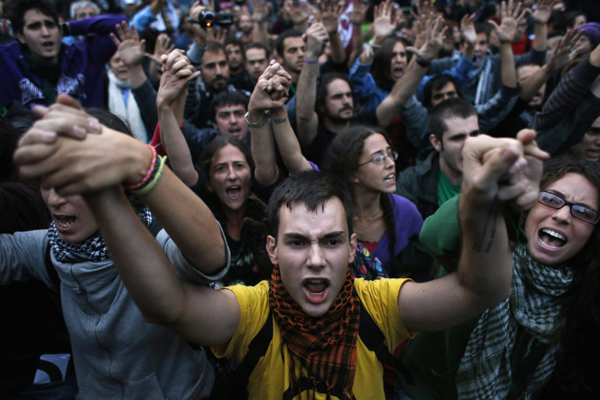 Demonstration against austerity in Madrid