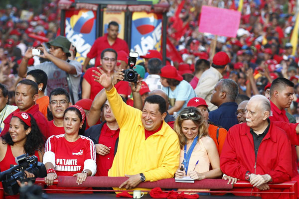 Chavez meets supporters during campaign rally