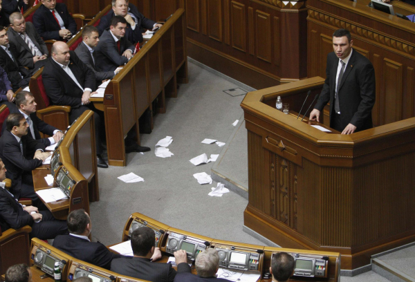 Ukraine parliament brawl