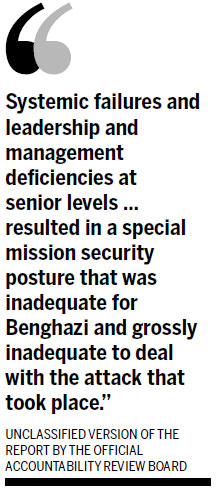 US State Department faulted over Benghazi