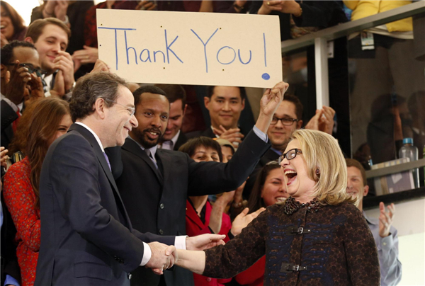 Hillary Clinton bids farewell to State Department