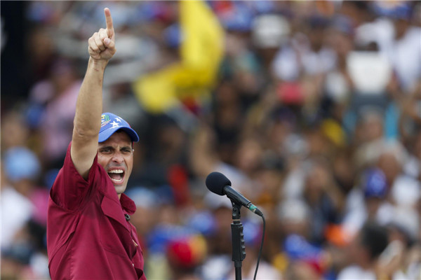 Opposition holds big rally in Venezuelan capital