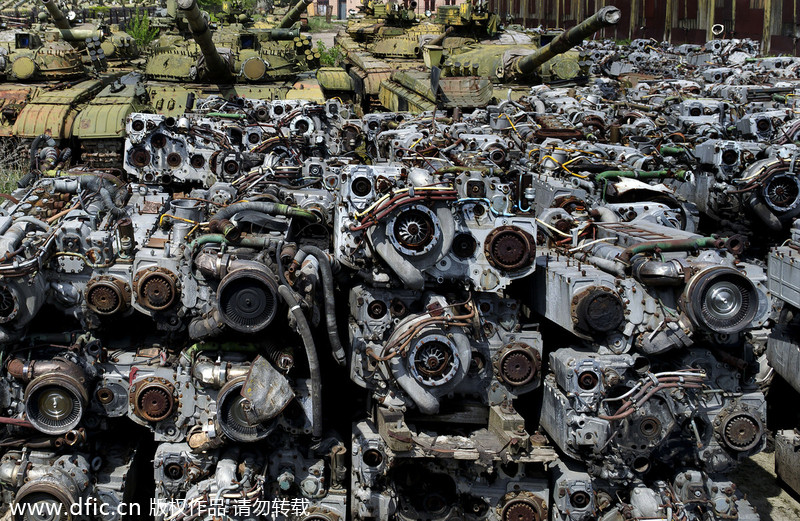 Abandoned tank graveyard in Ukraine