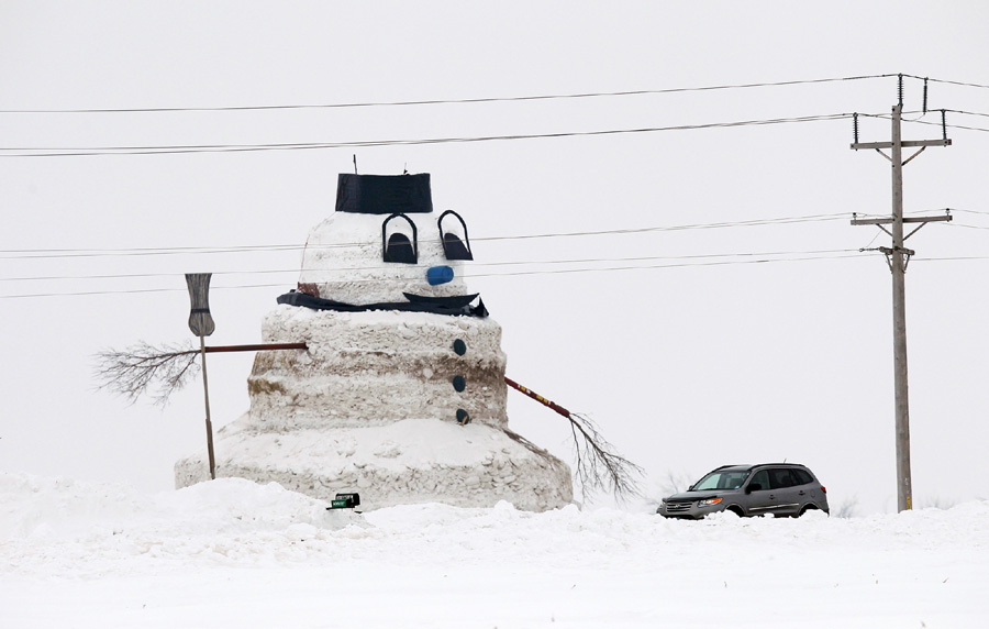 It's snow joke, he is the Granddaddy of all snowmen