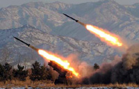 DPRK fires 30 short-range rockets
