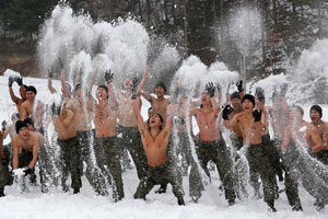Russian soldiers in training