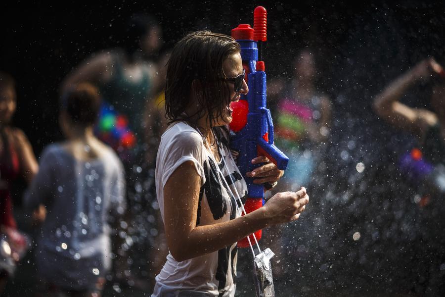 Songkran water festival celebrated in Thailand