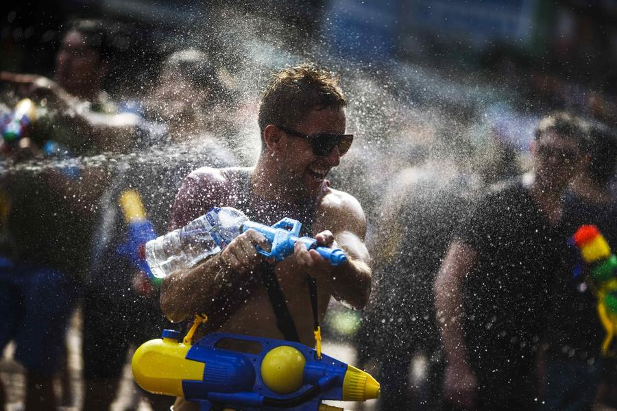 Songkran water festival celebrated in Thailand