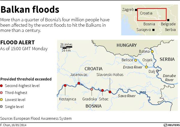 40 killed in Balkan floods
