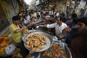 Breaking the fast with a Ramadan feast