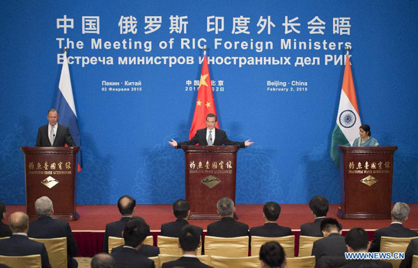 Full text of joint communique of Russian, Indian, Chinese FMs' meeting