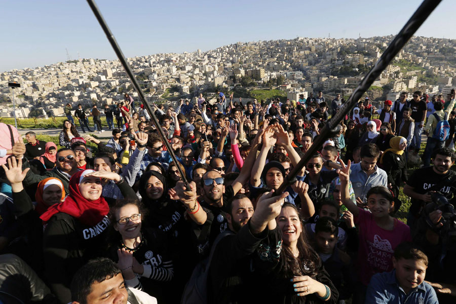 Smile, you're part of a giant 'selfie' record attempt