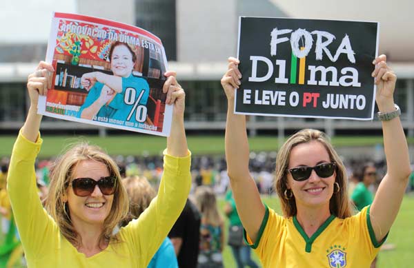 Nearly a million protest Brazil's president, economy, corruption