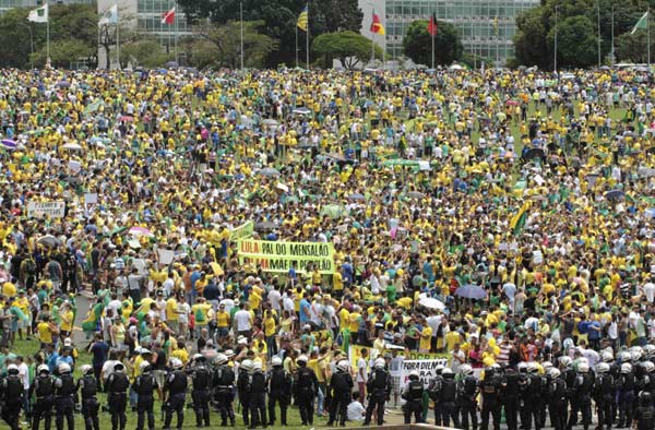 Nearly a million protest Brazil's president, economy, corruption