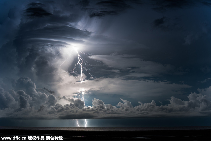 Lightning can strike upside down