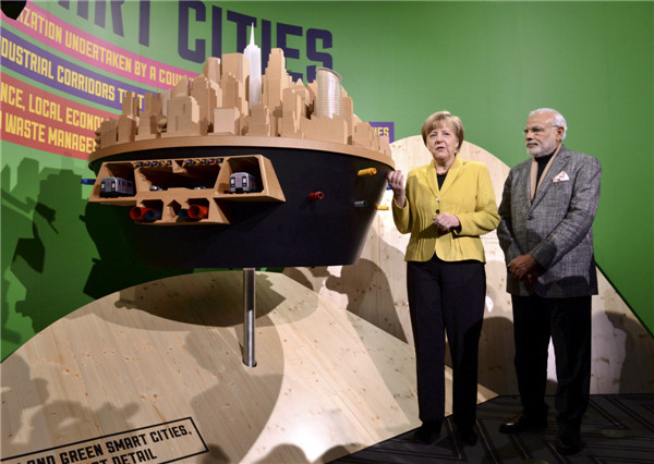 Merkel, Modi visit Hanover Messe