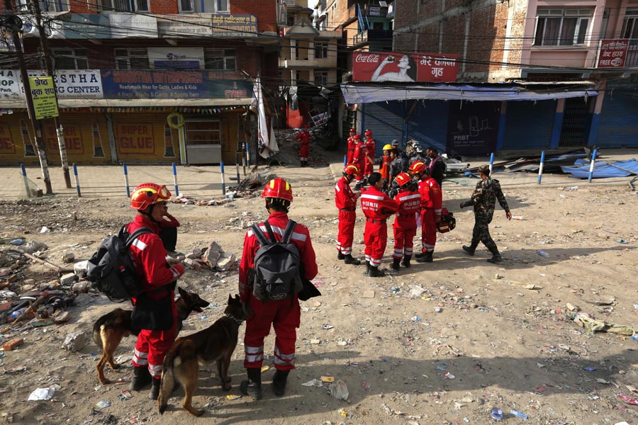 International teams start search-and-rescue operations in Nepal