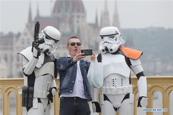 Fans dressed up to celebrate 'Star Wars Day' in Budapest