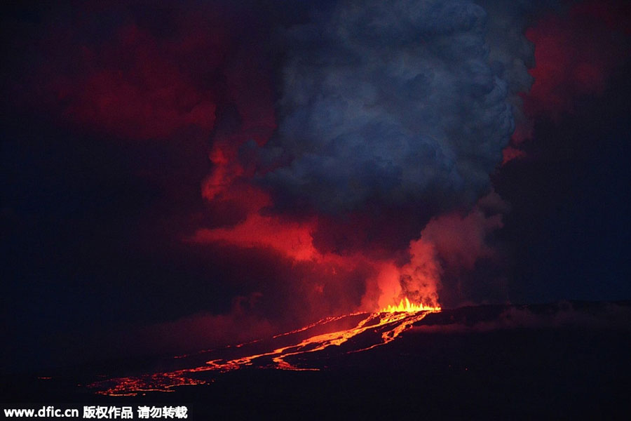 Volcano erupts in Ecuador's Galapagos Islands