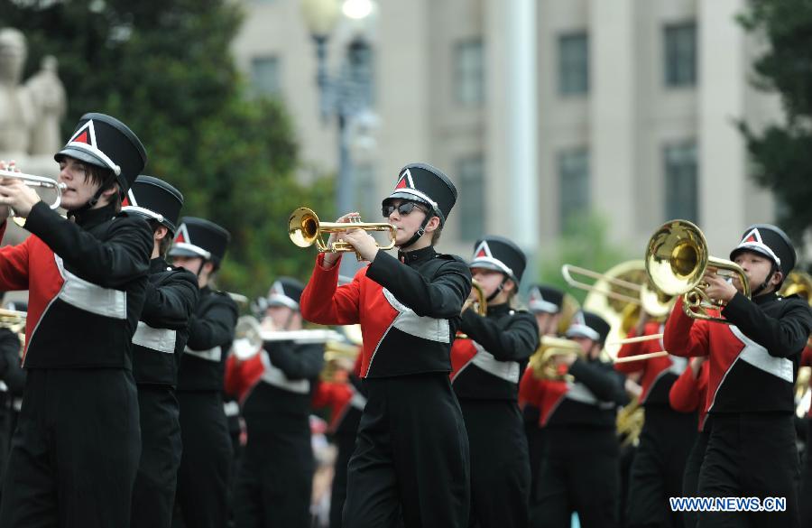 People take part in Independence Day parade in Washington