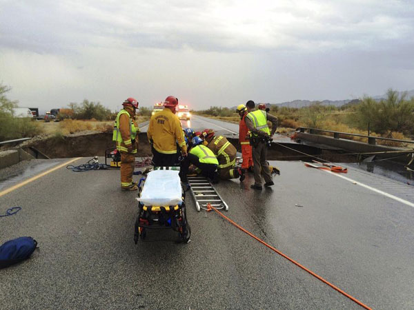 Bridge collapses amid heavy rains in California