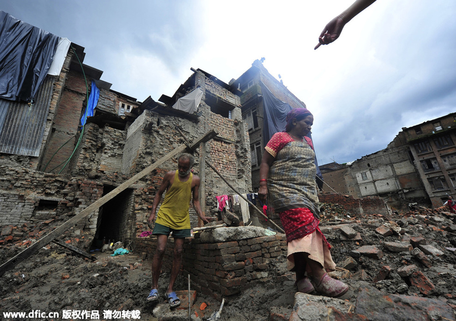 Nepal rebuilds home three months after earthquake