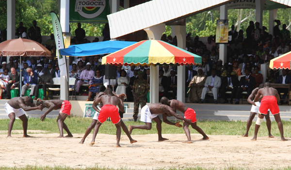 Traditional wrestling show by Kabye people