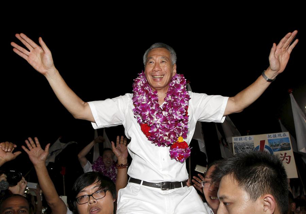 Singaporean PM looks at cabinet after landslide victory
