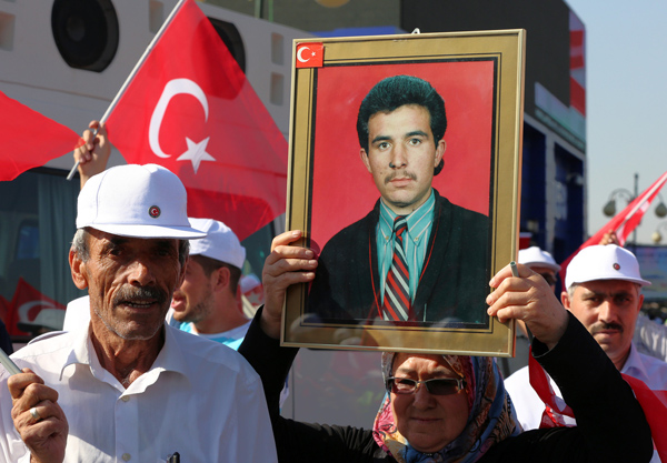 Turkish national flag waves against terrorism