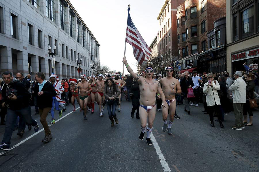 'Santa Speedo run' in Boston raises money for charity