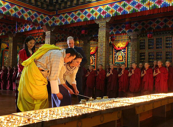 A royal encounter for Britain's William and Kate in Bhutan