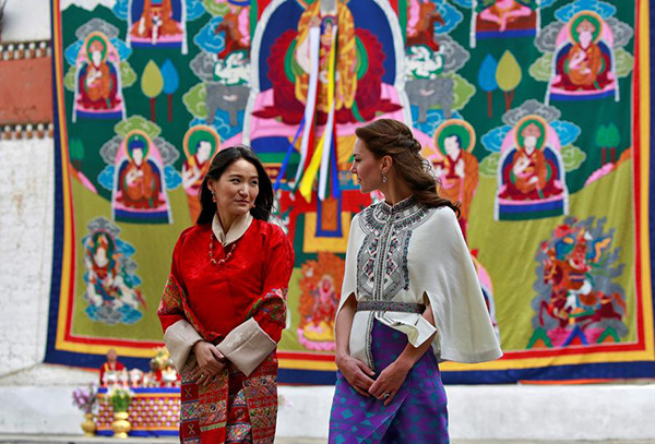 A royal encounter for Britain's William and Kate in Bhutan