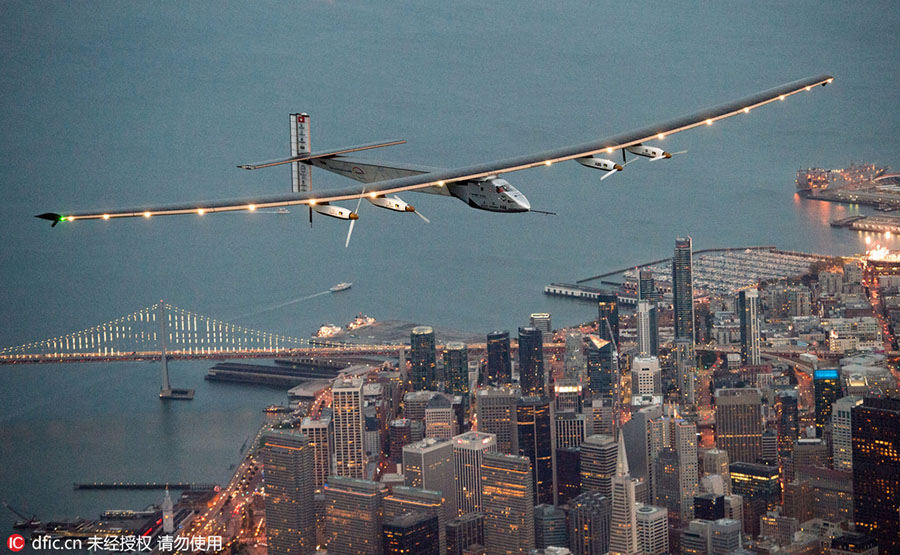 Solar-powered plane completes transpacific flight