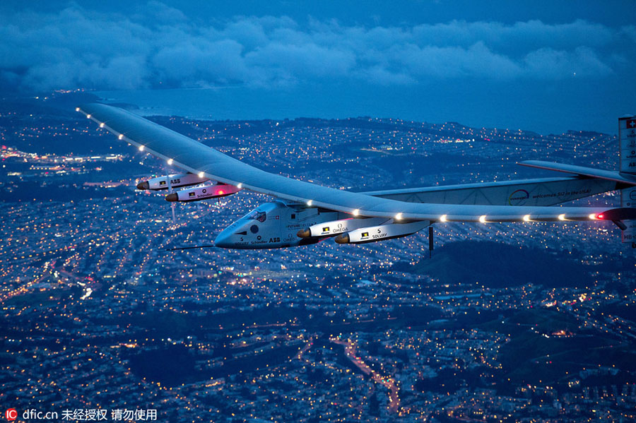 Solar-powered plane completes transpacific flight