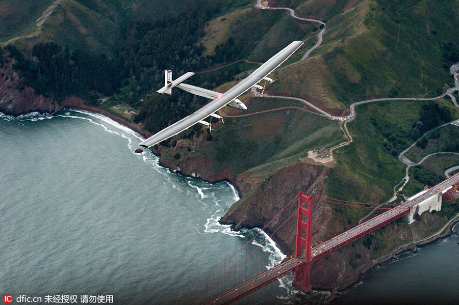 Solar-powered plane completes transpacific flight