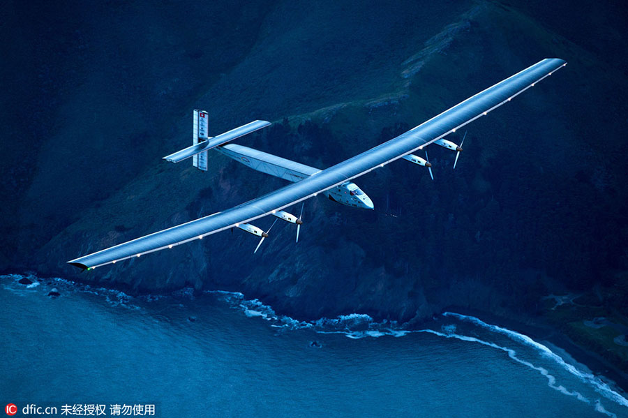 Solar-powered plane completes transpacific flight