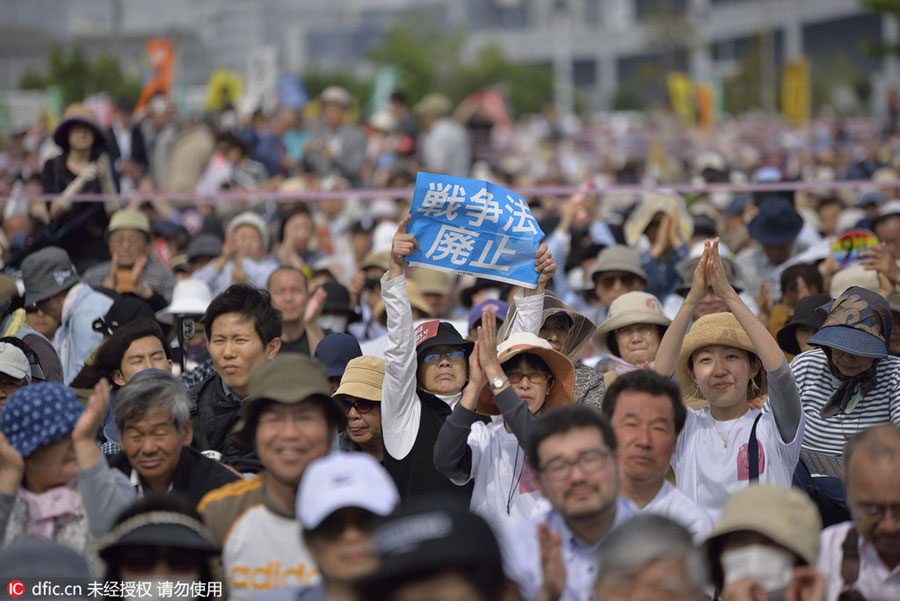 Massive protests against Abe mark Japan's Constitution Memorial Day