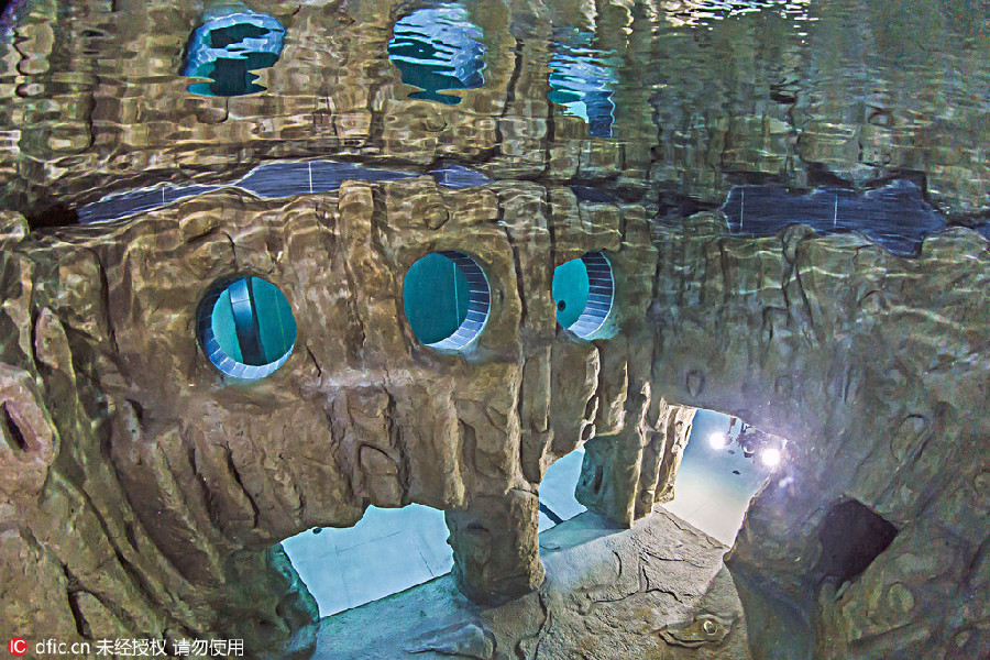 Deep joy at a swimming pool