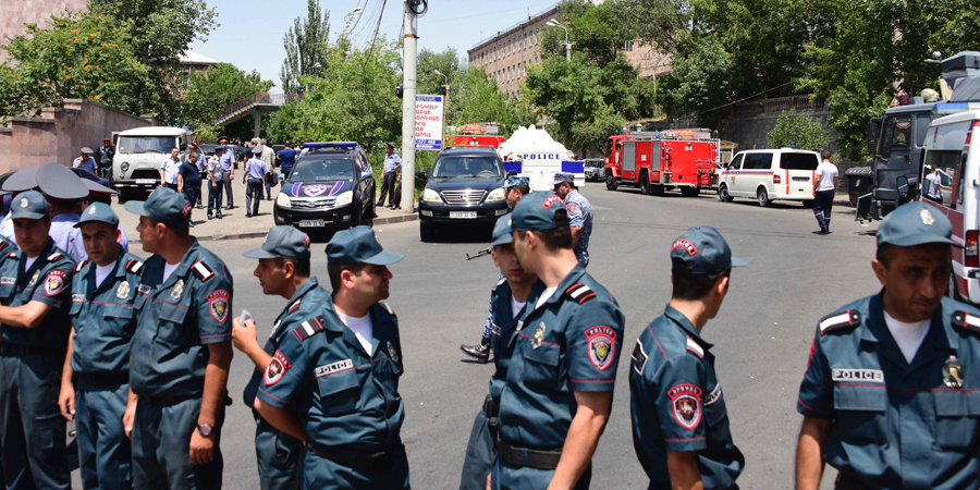 Armed men in Armenia seize police station, demand politicians' release