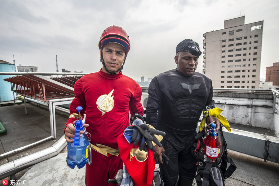 Superheroes make surprise visit to Brazil's children's hospital