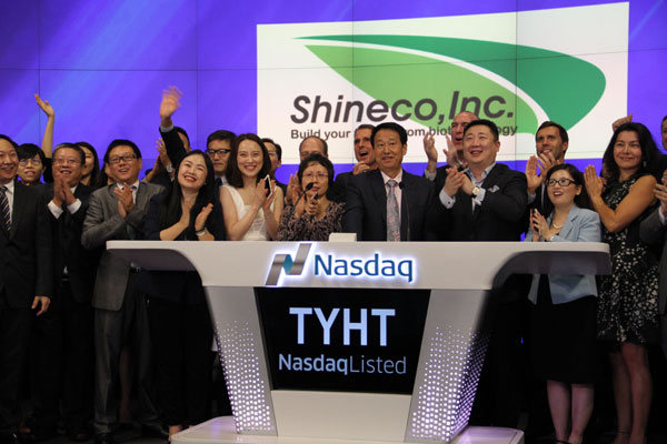 Shineco CEO rings Nasdaq closing bell