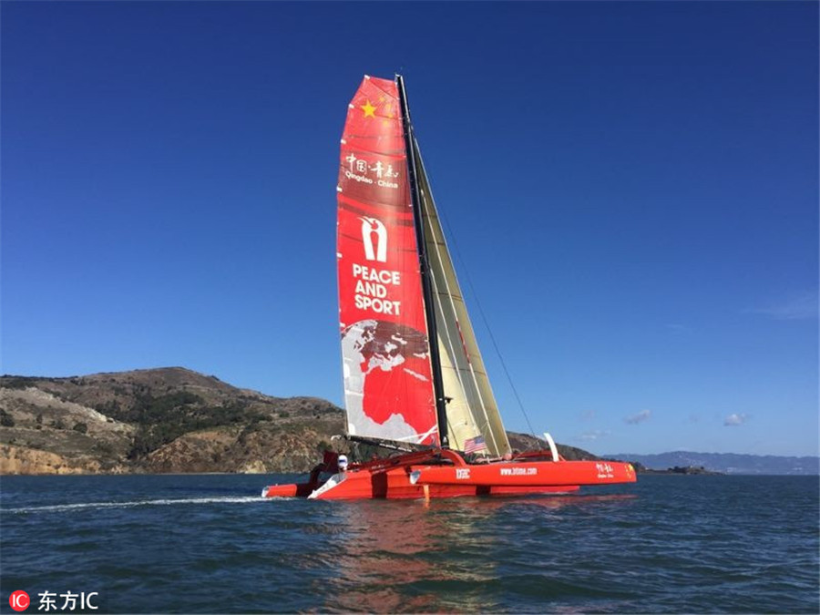 Chinese mariner departs for trans-Pacific world record challenge