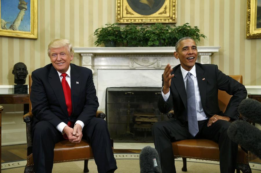 Obama, Trump meet at White House to begin transition of power