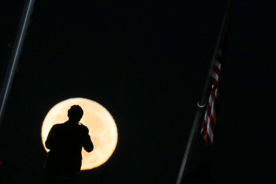 'Supermoon' shines over skies